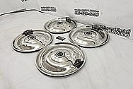 1965 Checker Stainless Steel Hubcaps AFTER Chrome-Like Metal Polishing and Buffing Services - Steel Polishing and Custom Painting Services 