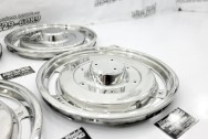 1964 Ford Thunderbird Stainless Steel Hubcaps | Wheel Caps AFTER Chrome-Like Metal Polishing and Buffing Services | Restoration Services - Hubcap / Wheel Cap Polishing