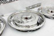 2nd CUSTOMERS SET of 1963 Chevy Corvette Stainless Steel Hubcaps NCRS AFTER Chrome-Like Metal Polishing | Stainless Steel Polishing | Hubcap Polishing Services | Dent Removal Services 