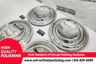 Lincoln Continental Stainless Steel Hubcaps AFTER Chrome-Like Polishing | Hubcap Polishing | Stainless Steel Polishing Services