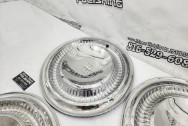 Lincoln Continental Stainless Steel Hubcaps AFTER Chrome-Like Polishing | Hubcap Polishing | Stainless Steel Polishing Services