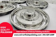 1960's Vintage Corvette Stainless Steel Hubcaps AFTER Chrome-Like Polishing | Hubcap Polishing | Stainless Steel Polishing Services | Dent Repair Services