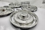 1960's Vintage Corvette Stainless Steel Hubcaps AFTER Chrome-Like Polishing | Hubcap Polishing | Stainless Steel Polishing Services | Dent Repair Services