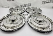 1960's Vintage Corvette Stainless Steel Hubcaps AFTER Chrome-Like Polishing | Hubcap Polishing | Stainless Steel Polishing Services | Dent Repair Services