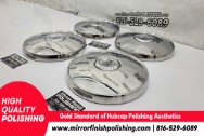1960's Vintage Fiat Stainless Steel Hubcaps AFTER Chrome-Like Polishing | Hubcap Polishing | Stainless Steel Polishing Services | Dent Repair Services