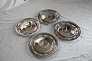 Mercedes Benz Stainless Steel Hubcaps AFTER Chrome-Like Metal Polishing - Stainless Steel Polishing