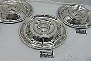 1958 Chevrolet Corvette Stainless Steel Hubcaps AFTER Chrome-Like Metal Polishing and Buffing Services - Stainless Steel Polishing