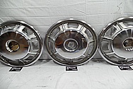 1967 Cadillac Eldorado Stainless Steel Hubcaps BEFORE Chrome-Like Metal Polishing and Buffing Services - Stainless Steel Polishing 