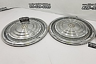 Chevy Cadillac Stainless Steel Hubcaps BEFORE Chrome-Like Metal Polishing - Stainless Steel Polishing