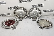 Stainless Steel Mercedes Benz Hubcaps BEFORE Chrome-Like Metal Polishing and Buffing Services / Restoration Services - Steel Polishing Services Plus Custom Painting Services 