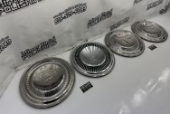 Lincoln Continental Stainless Steel Hubcaps BEFORE Chrome-Like Polishing | Hubcap Polishing | Stainless Steel Polishing Services