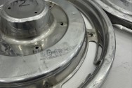 1960's Vintage Corvette Stainless Steel Hubcaps BEFORE Chrome-Like Polishing | Hubcap Polishing | Stainless Steel Polishing Services | Dent Repair Services 