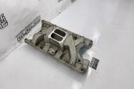 Edelbrock Aluminum Intake Manifold BEFORE Chrome-Like Metal Polishing and Buffing Services | Restoration Services | Intake Manifold Polishing Services 