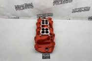 Edelbrock Aluminum Intake Manifold BEFORE Chrome-Like Metal Polishing and Buffing Services | Restoration Services | Intake Manifold Polishing Services
