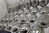 Stainless Steel Manufacturer Breather Lids AFTER Chrome-Like Metal Polishing and Buffing Services - Stainless Steel Polishing Services - Manufacturer Polishing