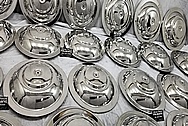 Stainless Steel Breather Lids AFTER Chrome-Like Metal Polishing and Buffing Services - Stainless Steel Polishing Services 