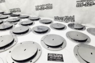 Stainless Steel Manufactured Basketball Court Electricity Access Panels AFTER SATIN FINISH Metal Polishing and Buffing Services | Restoration Services | Machined Pieces Polishing Services