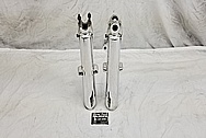 Aluminum Motorcycle Front Forks and Engine Cover Piece AFTER Chrome-Like Metal Polishing and Buffing Services / Restoration Services - Aluminum Polishing