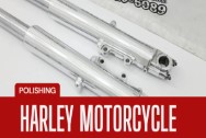 Harley Davidson Aluminum Lower Forks AFTER Chrome-Like Aluminum Polishing | Motorcycle Polishing | Aluminum Polishing Services