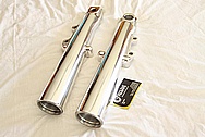 2008 Harley Davidson Road King Motorcycle Aluminum Front Forks AFTER Chrome-Like Metal Polishing and Buffing Services / Resoration Services 