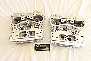 2008 Harley Davidson Road King Motorcycle Aluminum Cylinder Heads AFTER Chrome-Like Metal Polishing and Buffing Services / Resoration Services 