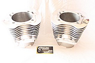 2008 Harley Davidson Road King Motorcycle Aluminum Cylinders / Jugs AFTER Chrome-Like Metal Polishing and Buffing Services / Resoration Services 