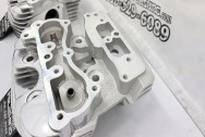 Harley Davidson Motorcycle S&S Cylinder Heads BEFORE Chrome-Like Metal Polishing and Buffing Services | Restoration Services - Harley Davidson Motorcycle Polishing Services