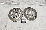 Harley Davidson Motorcycle Stainless Steel Brake Rotors BEFORE Chrome-Like Metal Polishing and Buffing Services / Restoration Services - Stainless Steel Polishing - Motorcycle Polishing