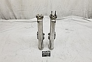 Aluminum Front Motorcycle Lower Forks BEFORE Chrome-Like Metal Polishing and Buffing Services / Restoration Services - Aluminum Polishing 