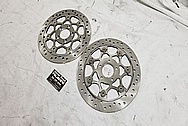 Motorcycle Steel Brake Rotors BEFORE Chrome-Like Metal Polishing and Buffing Services / Restoration Services - Steel Polishing