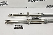 Motorcycle Aluminum Lower Forks BEFORE Chrome-Like Metal Polishing and Buffing Services / Restoration Services 