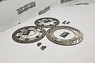 Aluminum and Steel Motorcycle Brake Rotors BEFORE Chrome-Like Metal Polishing and Buffing Services / Restoration Services
