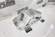 Aluminum Transmission Finned Oil Pan AFTER Chrome-Like Polishing | Wheel Polishing | Aluminum Polishing Services