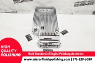 Aluminum Transmission Finned Oil Pan BEFORE Chrome-Like Polishing | Wheel Polishing | Aluminum Polishing Services 