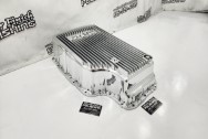 Aluminum Transmission Finned Oil Pan BEFORE Chrome-Like Polishing | Wheel Polishing | Aluminum Polishing Services 