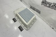 Aluminum Transmission Finned Oil Pan BEFORE Chrome-Like Polishing | Wheel Polishing | Aluminum Polishing Services 