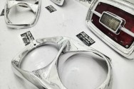 Vintage 1967 Ford Fairlane GT Front and Rear Headlight Bezels AFTER Chrome-Like Metal Polishing and Buffing Services | Restoration Services | Trim Polishing Services
