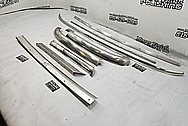 1966 Ford Mustang Stainless Steel Trim Pieces BEFORE Chrome-Like Metal Polishing and Buffing Services - Stainless Steel Polishing