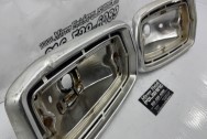 Vintage 1967 Ford Fairlane GT Light Bezels BEFORE Chrome-Like Metal Polishing and Buffing Services | Restoration Services | Trim Polishing Services