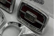 Vintage 1967 Ford Fairlane GT Front and Rear Headlight Bezels BEFORE Chrome-Like Metal Polishing and Buffing Services | Restoration Services | Trim Polishing Services