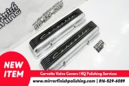 Chevy Corvette Aluminum Valve Covers AFTER Chrome-Like Metal Polishing and Buffing Services | Restoration Services | Valve Cover Polishing
