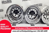Aluminum Studded Wheels AFTER Chrome-Like Metal Polishing | Aluminum Polishing | Wheel Polishing Service 