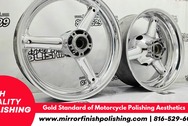 Aluminum Suzuki GSXR1000 Wheel AFTER Chrome-Like Metal Polishing and Buffing Services | Motorcycle Polishing