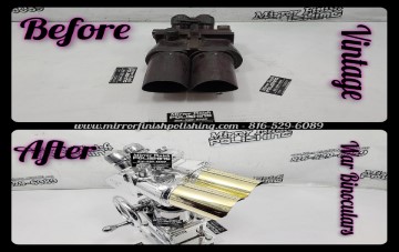 Mirror Finish Polishing Custom Vintage Binoculars Before and After Showcase